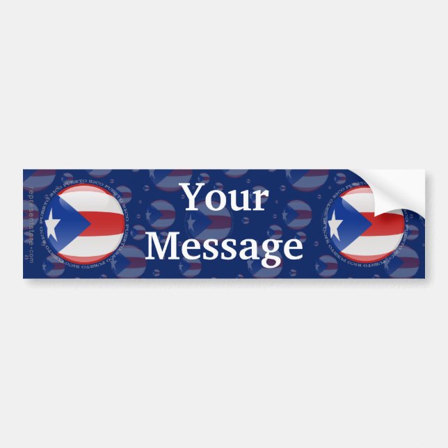 Puerto Rico Bubble Flag Bumper Sticker (Front)