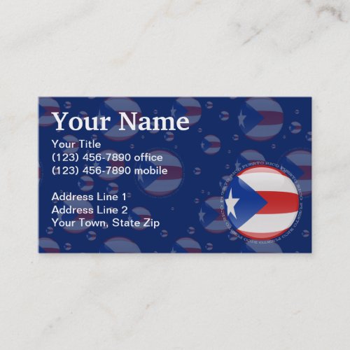 Puerto Rico Bubble Flag Business Card