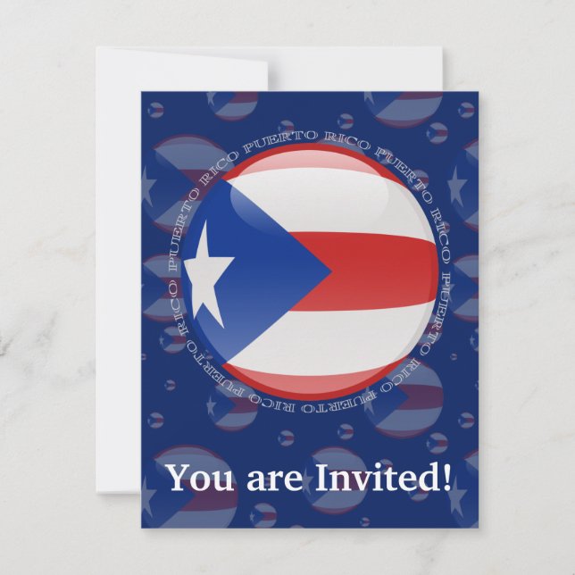 Puerto Rico Bubble Flag Invitation (Front)