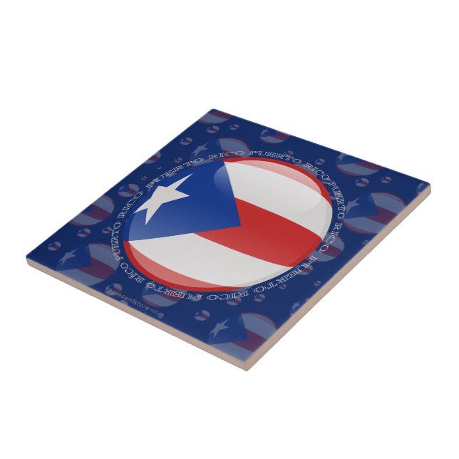 Puerto Rico Bubble Flag Tile (Side)