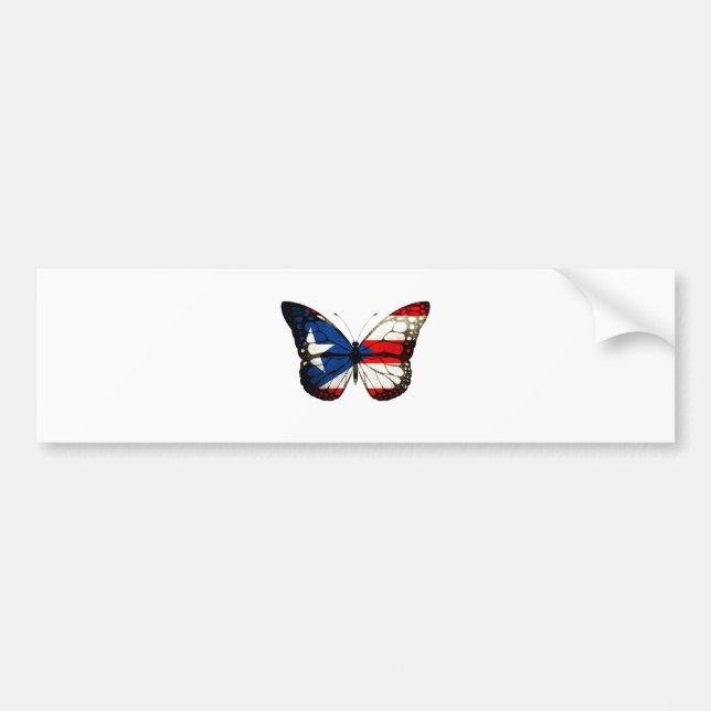 Puerto Rico Butterfly Bumper Sticker (Front)