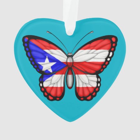 Puerto Rico Butterfly Flag Ornament