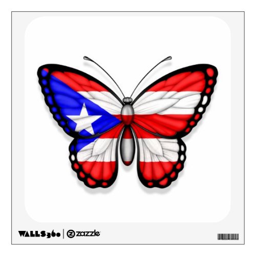 Puerto Rico Butterfly Flag Wall Sticker