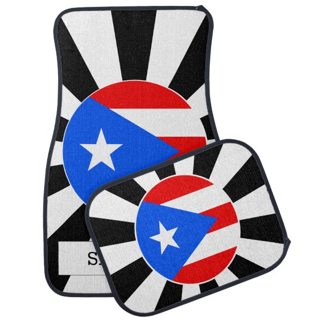 Puerto Rico Car Floor Mat & Puerto Rican Flag (Set)