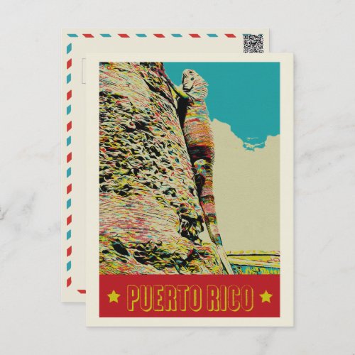 Puerto Rico Caribbean iguana Postcard
