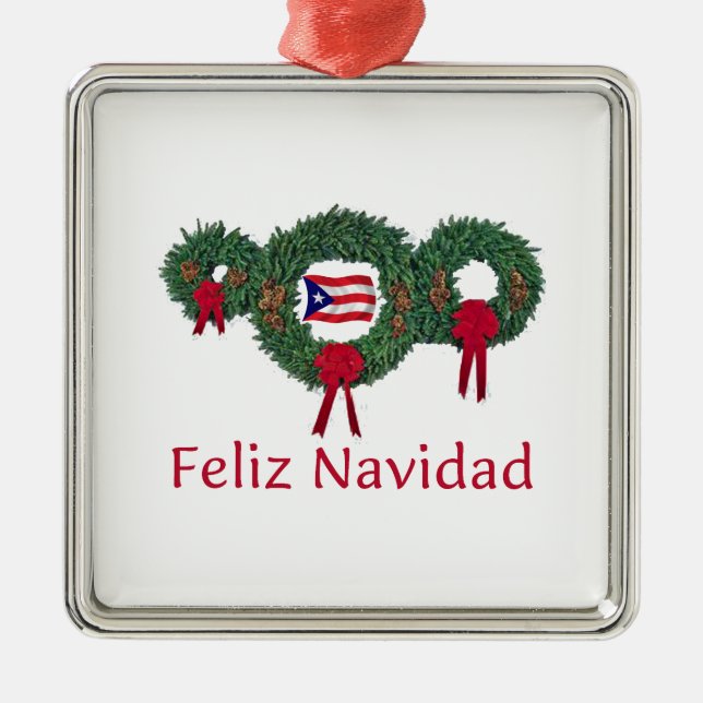 Puerto Rico Christmas 2 Metal Ornament (Front)