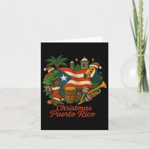 Puerto Rico Christmas Coquí Flag Holiday Card