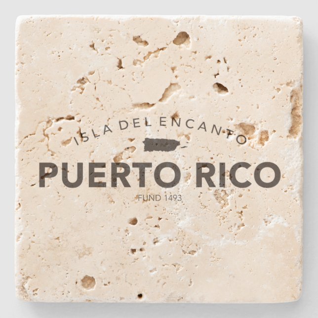 Puerto Rico Classic Barware Stone Coaster (Front)