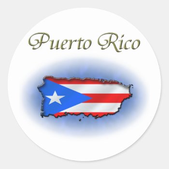 Puerto Rico Classic Round Sticker by SteelCrossGraphics at Zazzle