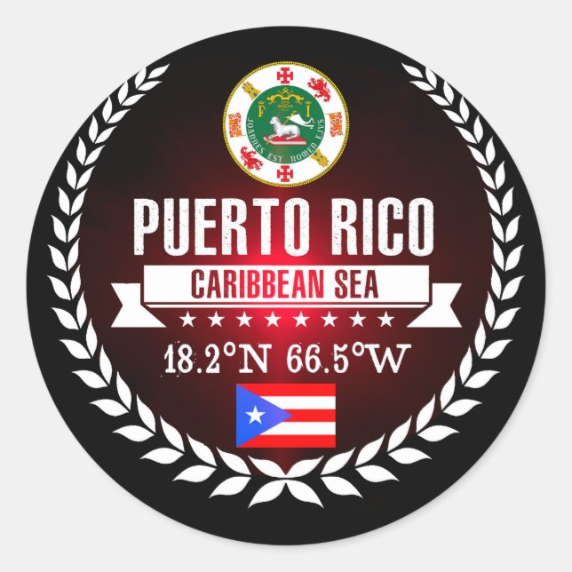 Puerto Rico Classic Round Sticker (Front)