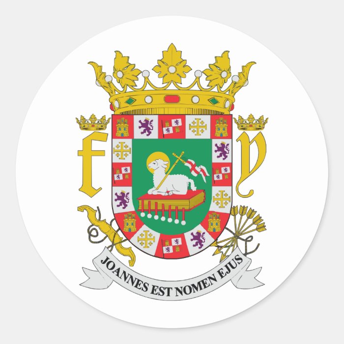 Puerto Rico COA Round Sticker