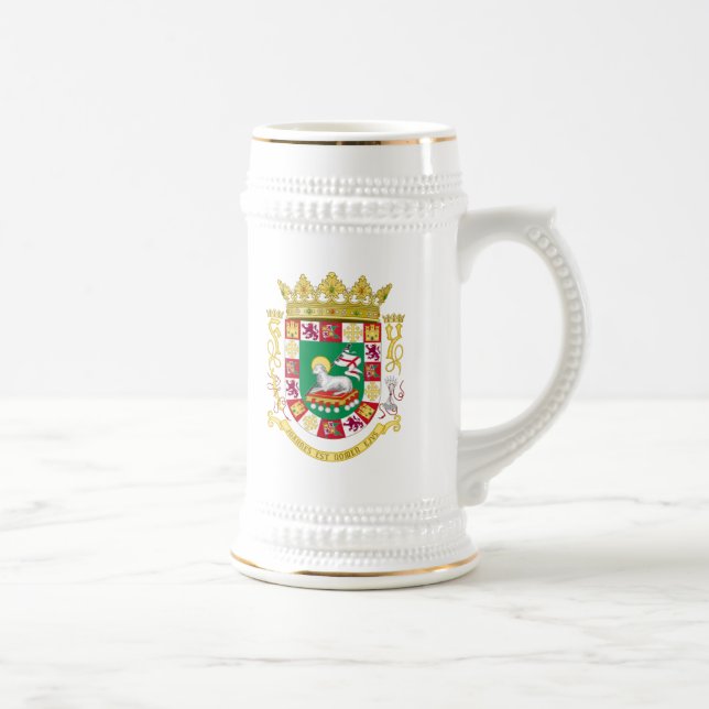 Puerto Rico Coat of Arms Beer Stein (Right)