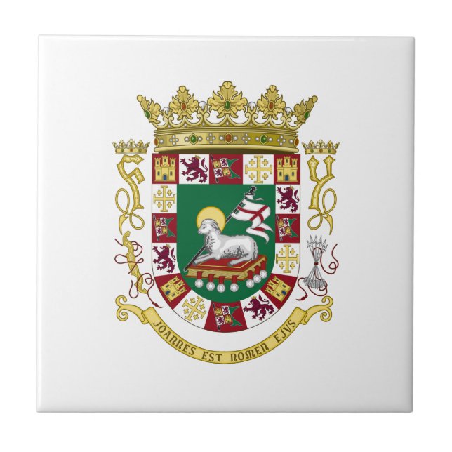 Puerto Rico Coat of Arms Ceramic Tile (Front)
