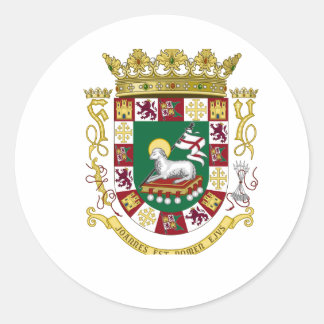 Puerto Rico Coat of Arms Classic Round Sticker