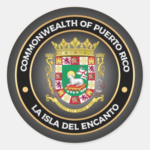 Puerto Rico Coat of Arms Classic Round Sticker