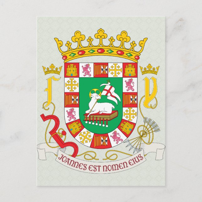Puerto Rico Coat of Arms detail Postcard (Front)