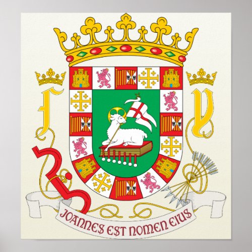 Puerto Rico Coat of Arms detail Poster