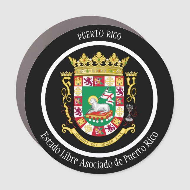 Puerto Rico Coat of Arms Patriotic Car Magnet (Front)