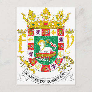 Puerto Rico Coat Of Arms Postcard
