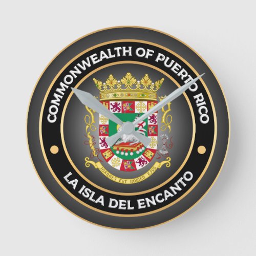 Puerto Rico Coat of Arms Round Clock