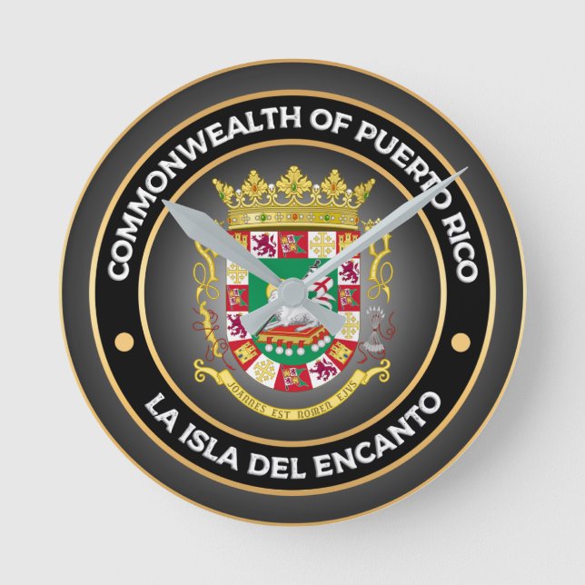 Puerto Rico Coat of Arms Round Clock (Front)