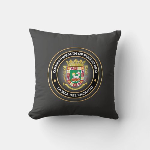 Puerto Rico Coat of Arms Throw Pillow