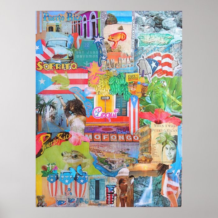 Puerto Rico Collage Poster