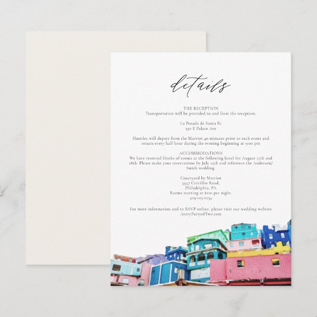 PUERTO RICO Colorful Buildings Skyline Detail Card (Front/Back)