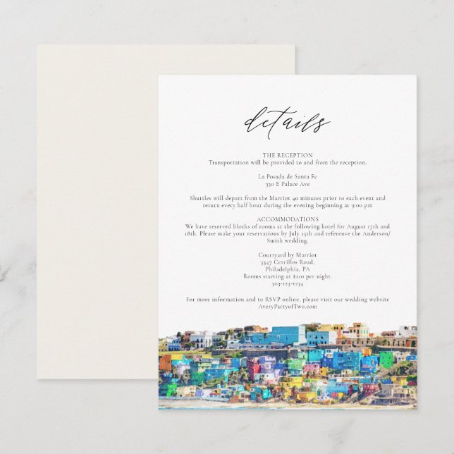 PUERTO RICO Colorful Buildings Skyline Detail Card (Front/Back)