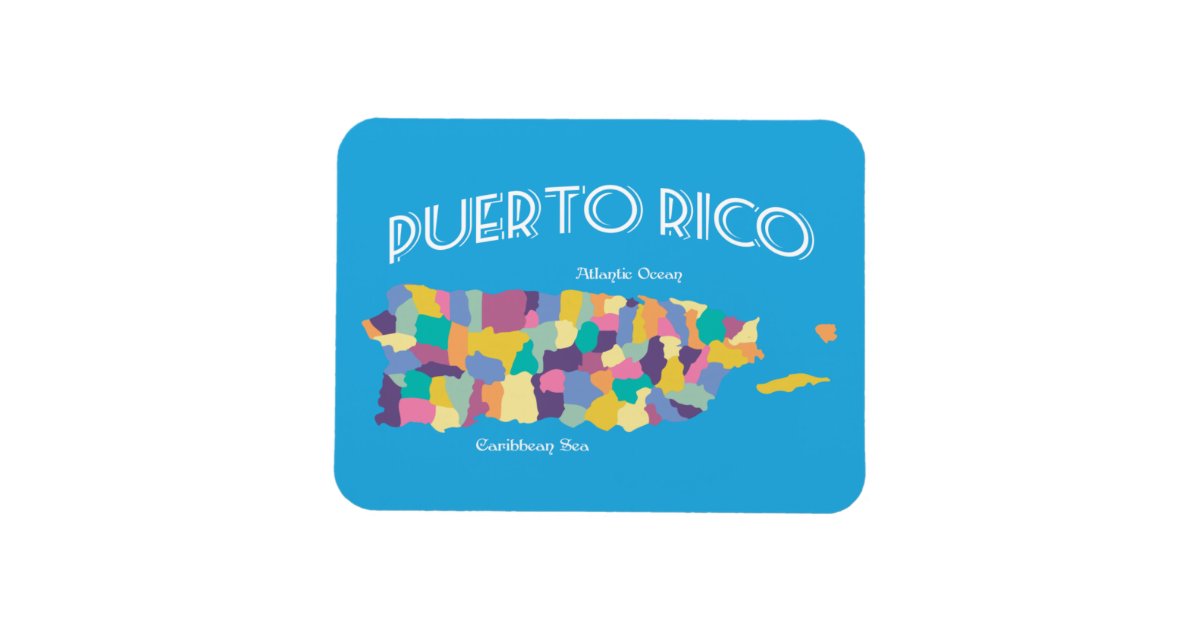 Colorful Map Puerto Rico Puerto Rico Colorful Map Magnet | Zazzle