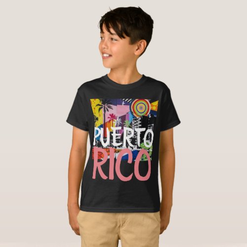 Puerto Rico Cool Graffiti Mural Shirt Boys T_Shirt