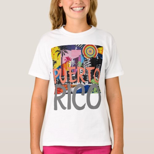 Puerto Rico Cool Graffiti Mural Shirt Girls 3 T_Shirt