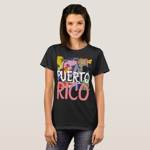 Puerto Rico Cool Graffiti Mural Shirt Womens T_Shirt