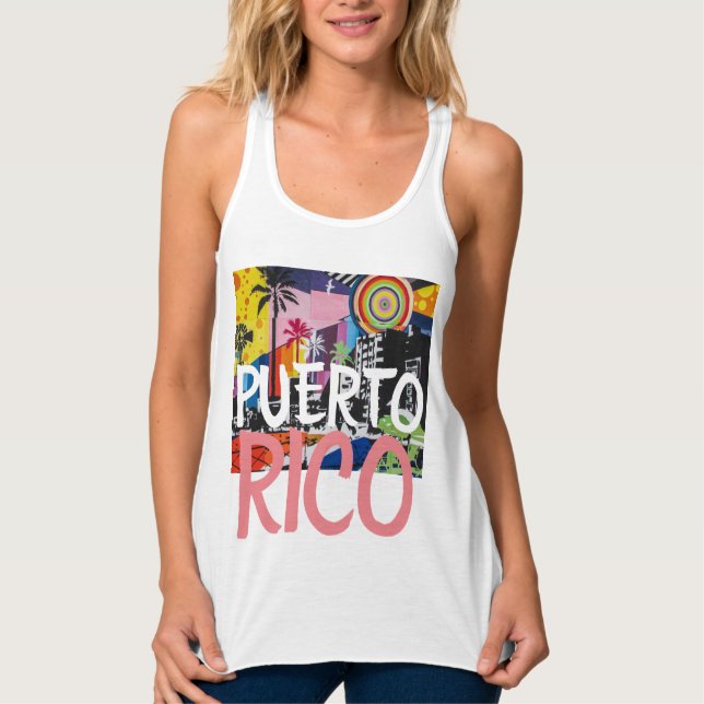 Puerto Rico Cool Graffiti Mural Tank, Women's Tank Top (Front)
