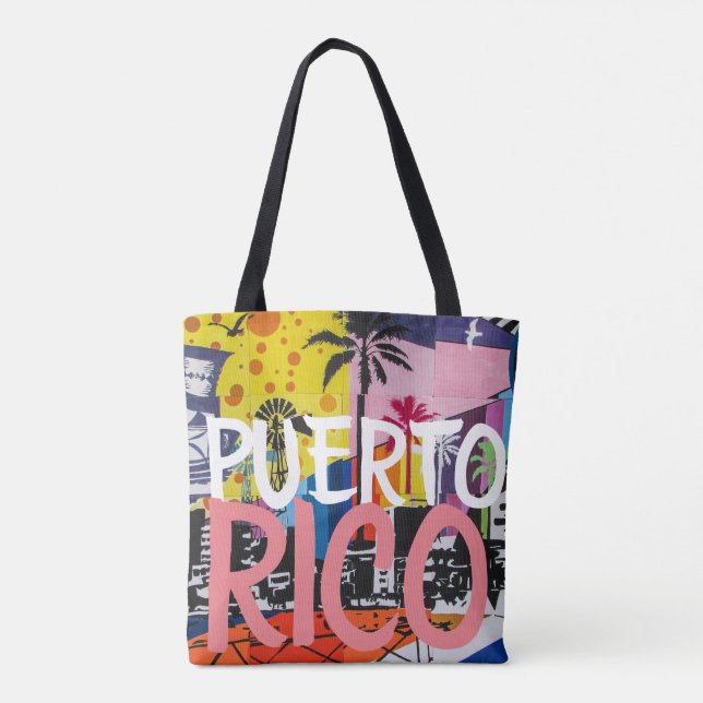 Puerto Rico Cool Graffiti Mural Tote Bag (Back)