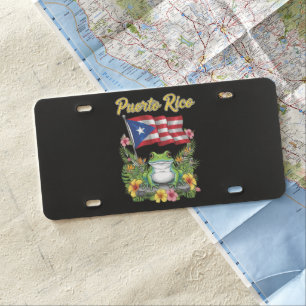 Puerto Rico Coquí Frog Boricua Pride License Plate