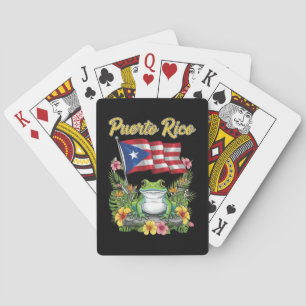 Puerto Rico Coquí Frog Boricua Pride Poker Cards