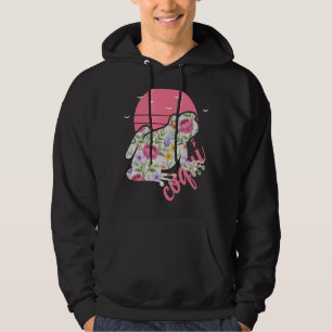 Puerto Rico Coqui Frog Floral Graphic Hoodie
