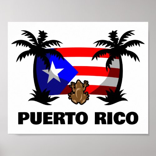 Puerto Rico Coqui Frog Travel Poster