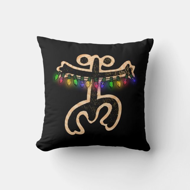 Puerto Rico Coqui Xmas Lights I Navidad Boricua   Throw Pillow (Front)