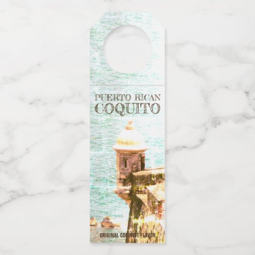 Puerto Rico Coquito El Morro Classic Bottle Hanger Tag