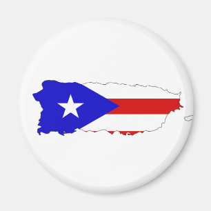 puerto rico country flag map magnet