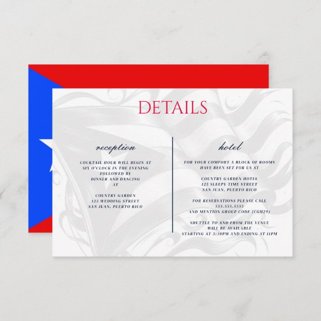 Puerto Rico Couple Enclosure Card (Front/Back)