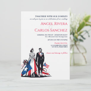 Puerto Rico Couple Wedding Invitation