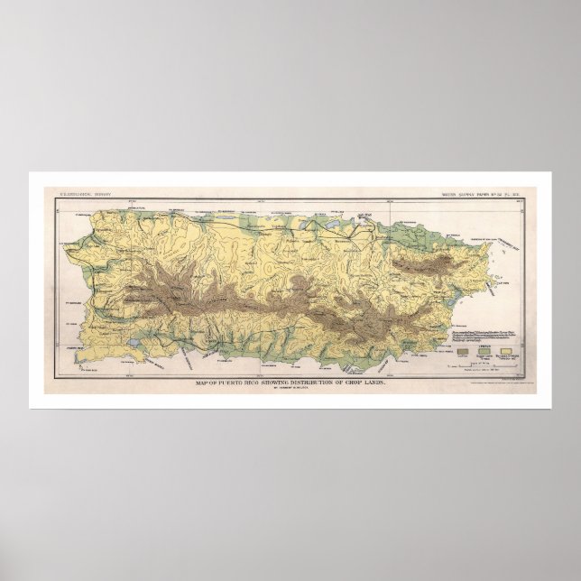 Puerto Rico Crop Map 1899 Poster (Front)