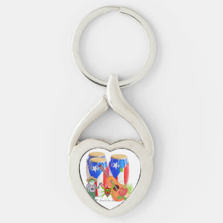 Puerto Rico Cultural Metal Keychain