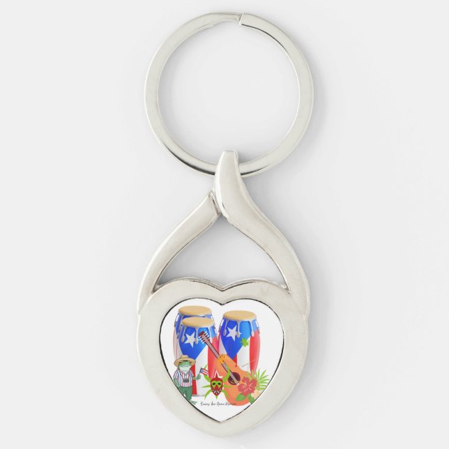 Puerto Rico Cultural Metal Keychain (Front)
