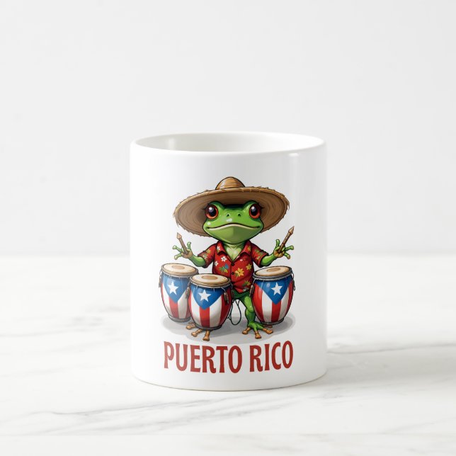 Puerto Rico Culture Frog Coffee Mug (Center)