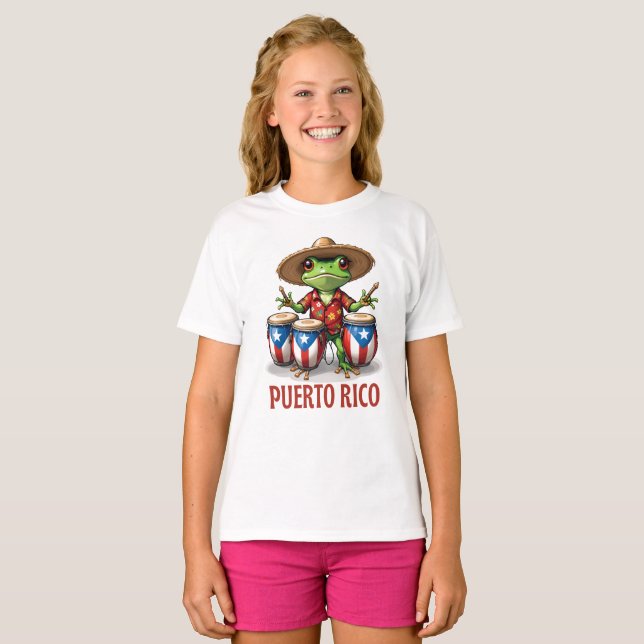 Puerto Rico Culture Frog T-Shirt (Front Full)