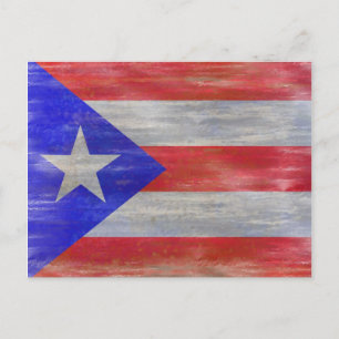 Puerto Rico distressed Puerto Rican flag Postcard